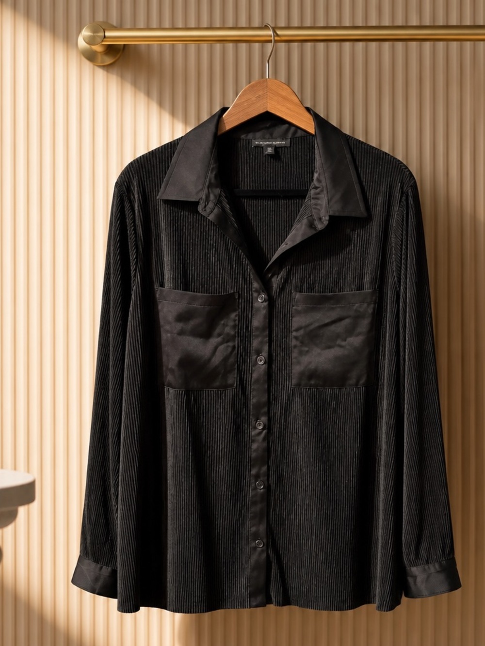 Saks Fifth Avenue Black Pleated Top